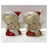 2 vintage similar Christmas headvases-1 has the