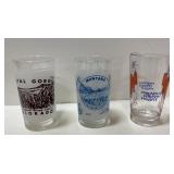 3 Vintage Souvenir Bar Glasses