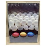 Vintage framed "Fresh Paint" poster