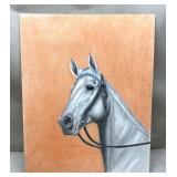Vintage Horse Painting on canvas board-18 x 22