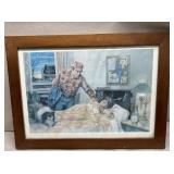 Framed "Time to Get Up for School, Son" 23 x 17