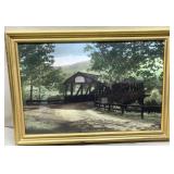 "Ye Olde Covered Bridge Watrous PA" framed covered