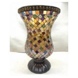 Partylite glass mosiac candle holder-12 inch