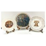 3 American Revolution Decorative Plates, 2 are