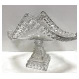 RARE vintage pressed clear glass banana basket-