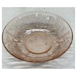 Vintage pink depression glass Rose of Sharon bowl