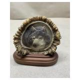 "Grey Wolf Button" Mill Creek Studios wolf figurin