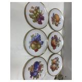 6 8 in. E&R Decorative Fruit Plates, made in