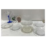 Lot of glass plates and cups