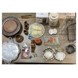 Misc. household items, hurricanes, cookie jar,