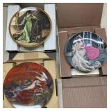 Three collector plates with beautiful ladies