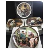 4 Norman Rockwell collectors plates