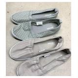 2 pair of size 8 Basic Editions slip on shoes