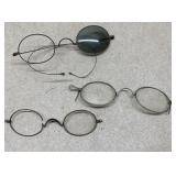 3 pair of antique eyeglasses