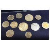 1967 dime & Canadian and Mexican coins