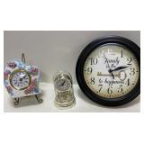 TINY anniversary clock, Family clock & porcelain