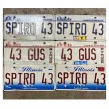 3 set of Illinois license plates