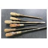 Vintage wood-handled screwdrivers