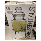 NEW 1.5 gallon glass beverage dispenser