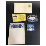 Vintage Morton Salt notepad, stamp holder, Good