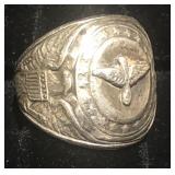Vintage STERLING SILVER (11 grams)-size 9-band has Vintage STERLING SILVER (11 grams)-size 9-band has