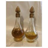2 vintage perfume bottle- 3 1/2' tall 2 vintage perfume bottle- 3 1/2' tall