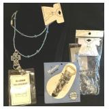 2 NEW Badge Necklaces blinged-up bottle opener 2 NEW Badge Necklaces blinged-up bottle opener