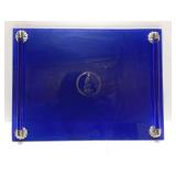 Vintage cobolt blue glass vanity tray-Avon