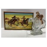 Vintage Pony Express Avon After Shave Decanter w/
