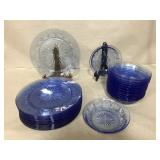 Cobalt blue plate and bowl set