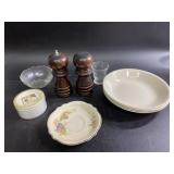 Misc Lot of Kitchenware includes Salt&Pepper
