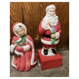 Plastic mold, Santa is 50" and Mrs Claus is 40".