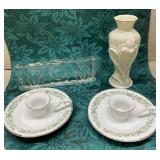 Lenox crystal vase. 5.5",Pair of Mikasa.