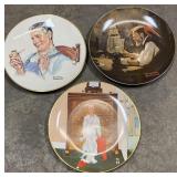 3 Norman Rockwell Collector Plates