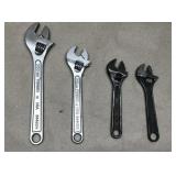 4 crescent wrenches, Craftsman and others