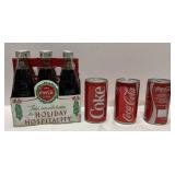 3 FULL PULL TAB Coca Cola cans & Holiday bottles