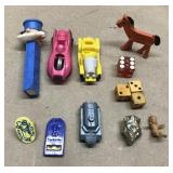 Vintage Twinkie Ring, Cracker Jack whistle, Pez,