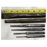 Snap-On Punches and Chisel, measuring tape not