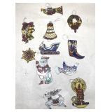 12-Painted Glass Ornaments