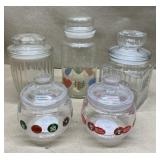 5 Jars. 3 are glass and 2 are plastic