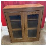 2 shelf cabinet with glass doors, 29 x 12 x 36