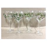4 painted Wine Glasses