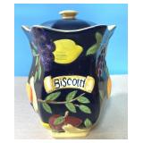 Hand Painted for Nonni Biscotti jar- 11" tall