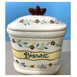 Hand Painted for Nonni Biscotti jar