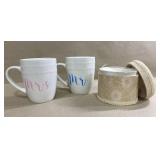 Mrs. & Mr. Mugs & Dusting Powder