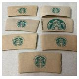 7 Starbucks cardboard sleeves for cups with hot