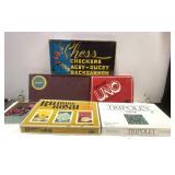 Vintage Boardgames, Scrabble, Deluxe UNO, Rummy