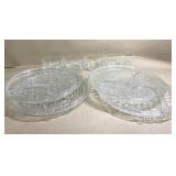 4 Glass Cups and 4 Plates, 9.5 in wide plate and