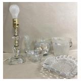 Glass Lot. Includes Lamp, Glass Bucket, Glass