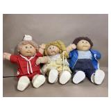 3 vintage Cabbage Patch Kids w/ clothing